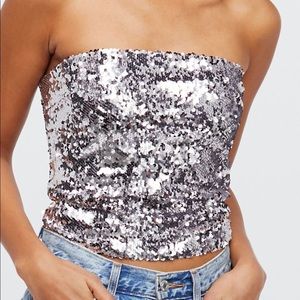 Sequin Crop Top
